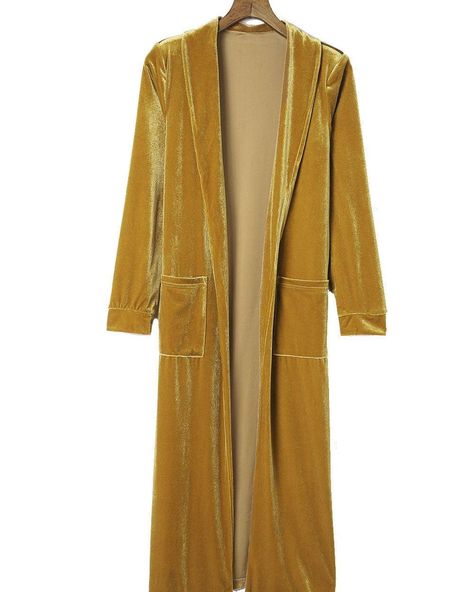 Long Velvet Open Duster This velvet duster is a versatile piece that can elevate any outfit. It features an open front design and long sleeves that add a touch of elegance and warmth. The side pockets are practical and stylish, perfect for storing your essentials Color: Red, Gold, Green Size: S, M, L, XL, 2XL Price: $39.99 https://klazzifashionboutique.com/products/red-velvet-open-front-pocketed-long-duster Klazzi Fashion Boutique 🌸 https://klazzifashionboutique.com/ Long Duster Cardigan, Velvet Cardigan, Long Duster, Duster Cardigan, Cardigan Coat, Long Cardigan, Look Chic, Blazers For Women, Velvet Fabric