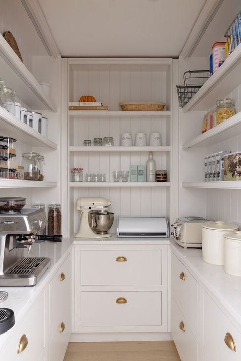 Butlers Pantry Laundry, Small Room Ideas, Beautiful Pantry, Basket Weave Tile, 18th Century House, English Kitchen, Dado Rail, Butlers Pantry, Pantry Ideas