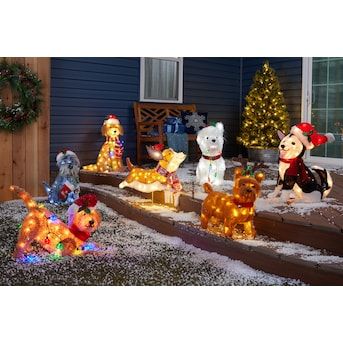 Holiday Living 18-in Lighted Doodle Dog Decoration in the Outdoor Christmas Decorations department at Lowes.com Golden Doodle Dog, Traditional Colonial, Schnauzer Dog, Colonial Christmas, Schnauzer Dogs, Doodle Dog, Dog Sculpture, Backyard Inspo, Dog Items