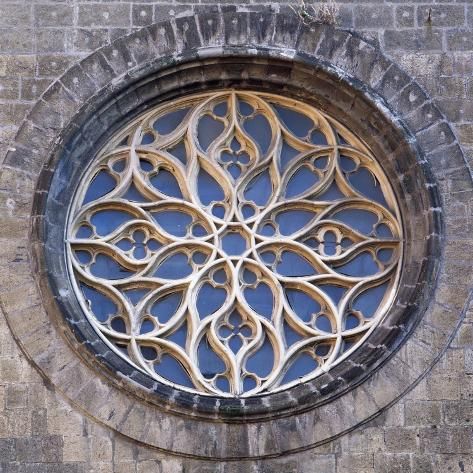 size: 16x16in Giclee Print: Rose Window of Palatine Chapel : Rosette Window, Framed Tattoo, Gothic Windows, Rose Window, Gothic Rose, Cathedral Architecture, Glass Window Art, Cathedral Windows, Gothic Design