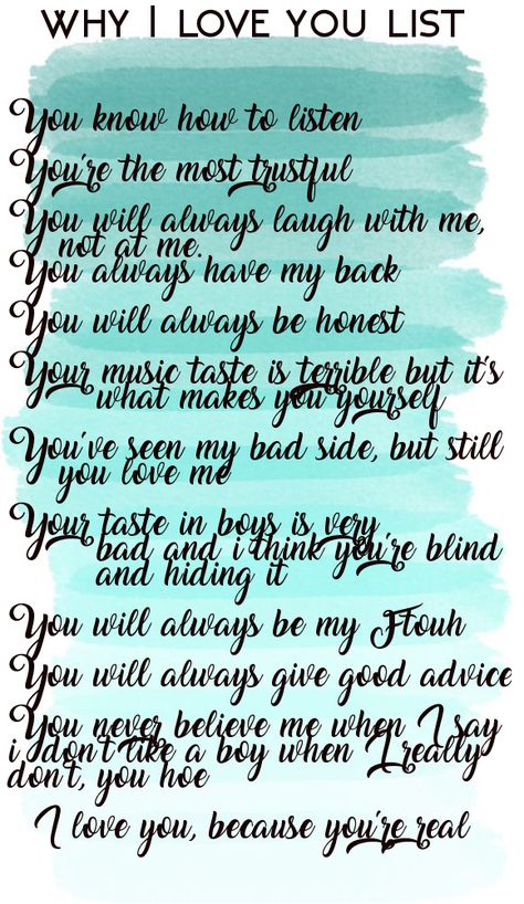 Why I love you list — Best friend style Reasons Why We Are Best Friends, 365 Reasons Why I Love You List Friends, Reasons Why I Love You Gift Diy, I Love You Because List Husband, Things I Love About You List Best Friend, Reasons Why You Are My Best Friend, 50 Reasons Why I Love You Best Friend, Reasons I Love You List, 100 Reasons Why I Love You Best Friend