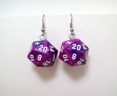 Dice Jewelry Diy, Weird Fashion Outfits, Dice Jewelry, Dice Earrings, Bag Of Holding, Oc Clothes, D20 Dice, Mini Glass Bottles, Handmade Jewlery