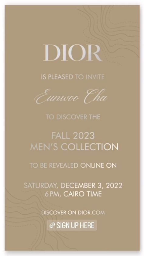 Dior Invitation, Men Fall 2023, Grand Opening Invitations, Fashion Show Invitation, Fall 2023 Fashion, Dior Fashion Show, December 3rd, Dior Men, Digital Invite