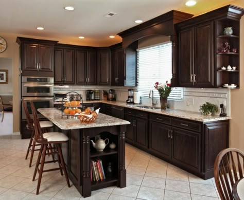 Kitchen Remodel Dark Cabinets, Kitchen Cost, Transitional Kitchen Design, Kitchen Remodel Countertops, Budget Kitchen Remodel, Kitchen Corner, Dark Kitchen Cabinets, Kitchen Remodeling Projects, Kitchen On A Budget