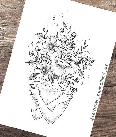 Carmen Mulholland’s Instagram profile post: “🖤Tattoo bookings ⏩info@sallymustang.capetown🖤 This design is taken. Please don't copy. . Whatsapp: 0848704373 @sallymustang_tattoos .…” Inner Beauty Tattoo, Flowers Head Tattoo, Flower Head Tattoo, Self-love Tattoo Ideas, Post Tattoo, Tattoo 2023, Empowering Tattoos, Artsy Tattoos, Sale On Instagram