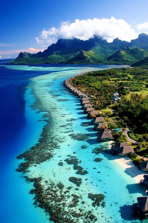 Indulge in a Luxurious Beach Escape in Bora Bora 🏝✨ Relax on the pristine beaches of Bora Bora, enjoy overwater bungalows, and experience the turquoise waters of this tropical paradise. 🌿🌞 #BoraBora #BeachEscape #TropicalParadise #TravelInspiration Bora Bora French Polynesia, Overwater Bungalows, Landscape Quilts, French Polynesia, Bora Bora, Turquoise Water, Beautiful Places To Visit, Tropical Paradise, Tahiti