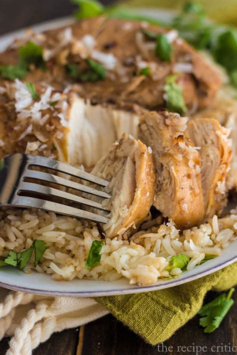 coconutchickentitle2 Coconut Chicken Recipe, Healthy Slow Cooker Recipes, Recipes For Picky Eaters, Chicken Buffalo, Chicken Tender, Coconut Chicken, Healthy Slow Cooker, Chicken Slow Cooker Recipes, Barbecue Chicken