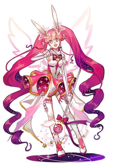 Kawaii Hero Costume, Anime Rabbit, Elsword Game, Magical Girl Outfit, Magical Girl Aesthetic, Art Pretty, Game Anime, Mahō Shōjo, Arte Inspo