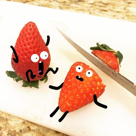 “OH SHHHH...TRAWBERRY!!! #strawberry” Nutrition Month Costume, Food Doodles, Surealism Art, Food Memes, Speed Art, Doodle On Photo, Artsy Photos, Instagram Ideas Photography, Draw On Photos