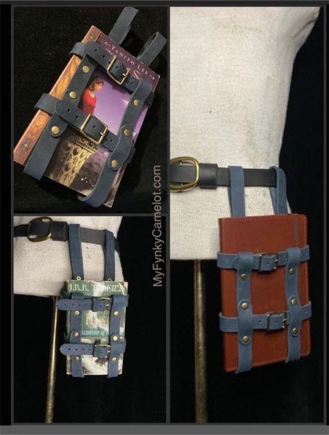 MyFunkyCamelot - Etsy Book Holster, Cosplay Belt, Fair Outfits, Belt Holster, Leather Book, Artist Gifts, Leather Books, Diy Book, Leather Projects