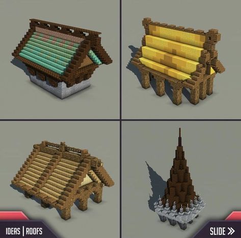 Cone Roof Minecraft, Minecraft Roof Palette, Gargoyle Minecraft, Minecraft Copper Roof, Round Roof Minecraft, Minecraft Round Roof, Minecraft Roof Design Ideas, Minecraft Roofs, Minecraft Roof Design