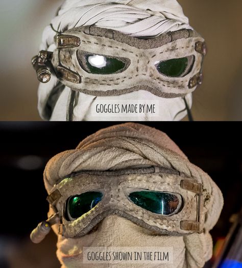 rey goggles 2 Star Wars Sewing, Rey Costume, Rey Cosplay, Wasteland Warrior, Star Wars Food, Cosplay Reference, Star Wars Light, Popular Costumes, Steampunk Skirt