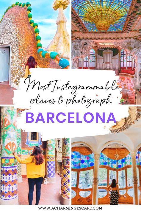 Most Instagrammable Places In Barcelona, Barcelona Places To Take Photos, Barcelona Visit, Places To Visit In Barcelona, El Born Barcelona, Places In Barcelona, Spain Travel Outfits, Barcelona Gaudi, Gaudi Buildings