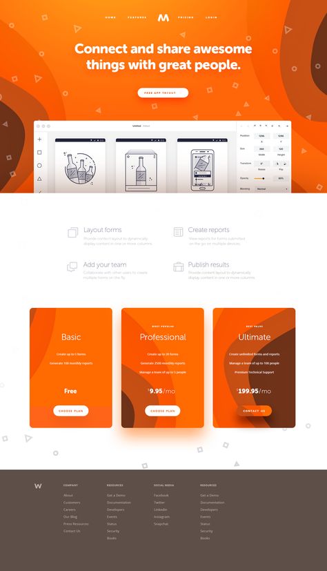 M Connect and share v1.1 / Kálmán Magyari Web Design Orange, Orange Web Design, Orange Website Design, Website Design Orange, Orange Website, Orange Web, Web Design Template, Web Mockup, Orange Graphic