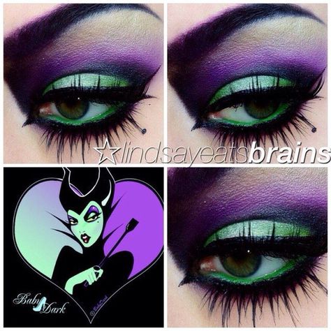 Maleficent eye makeup Malificent Hair Styles, Malecifent Makeup, Maleficent Makeup Tutorial Step By Step, Maleficent Inspired Makeup, Maleficent Makeup Diy, Maleficent Halloween Makeup, Maleficent Costume Makeup, Malificent Eye Makeup, Malificiant Make Up