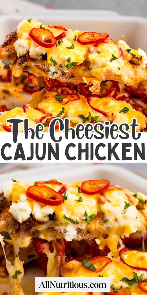 This Cajun chicken recipe is an easy-to-make dish that is perfect for weeknight meals. If you're looking for a quick, healthy high protein dinners that are both delicious and nutritious, this is a must-try! Cajun Chicken Casserole, Quick Fall Dinner, Baked Cajun Chicken, Protein Dinners, Sweet Pepper Recipes, Quick Keto Meals, Bariatric Meals, Cajun Chicken Recipes, Easy High Protein Meals