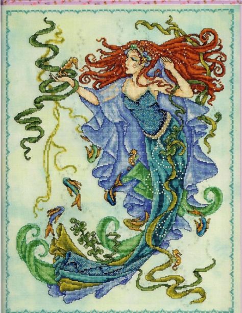 Gallery.ru / Foto #95 - 2007 A Womans World in Cross Stitch_Joan Elliott - Chispitas Joan Elliott Cross Stitch, Teresa Wentzler, Mermaid Cross Stitch, Cross Stitch Sea, Celtic Cross Stitch, Fantasy Cross Stitch, Cross Stitch Fairy, Cross Stitch Angels, Cross Stitch Projects