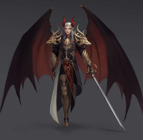 Humanoid Dragon Male, Tiefling Knight, Dragon People, Artstation Dragon, Male Demon, Dragon Lord, Demon Wings, Dragon Lady, Fantasy Demon