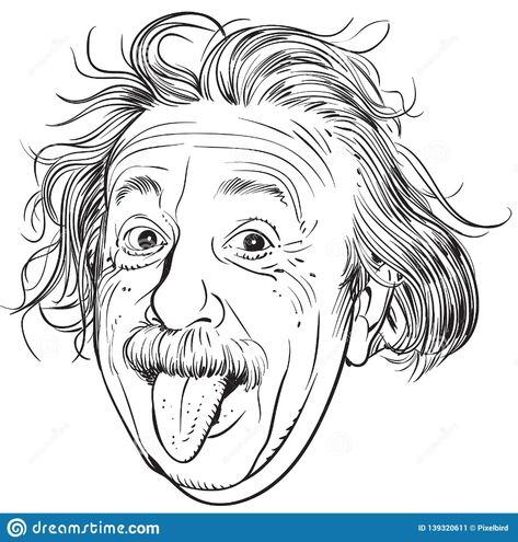 Albert Einstein portrait, line art illustration. Illustration about history, discovery, drawing, background, isolated, head, artwork, genius, people, person, retro, face - 139320611 Albert Einstein Drawing Easy, Albert Einstein Portrait, Einstein Portrait, Face Line Drawing, Modern Physics, Line Art Illustration, Caricature Drawing, Face Lines, Pen Sketch