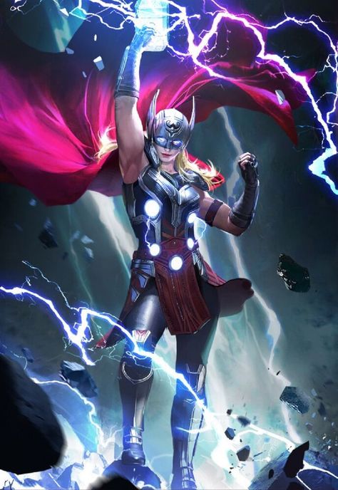 Female Thor, Jane Foster, Marvel Database, The Mighty Thor, Marvel Characters Art, Marvel Superhero Posters, Female Superhero, Comic Book Artwork, Marvel Vs Dc