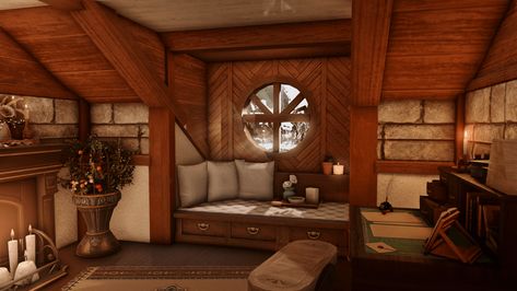 Bloxburg Medieval, Eso Housing, Xiv Housing, Medium House, Lavender Bedding, Ffxiv Housing, Garden Island, Housing Ideas, Stone And Wood