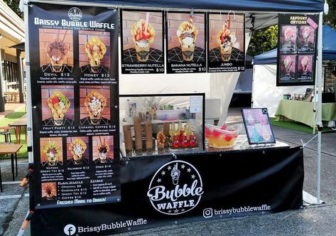 Waffle Shop Ideas, Bubble Waffle Menu Design, Waffle Shop Design Ideas, Bubble Waffle Ideas, Bubble Waffle Cone, Bubble Waffle Recipe, Waffle Restaurant, Waffle Pops, Bubble Waffles