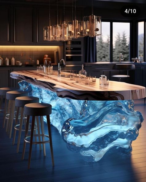 Underwater Kitchen, Gatsby Interior Design, Traditional Home Decorating, Diy Remodeling, Epoxy Countertops, Fantasy Furniture, Elegant Christmas Decor, Curated Home, Casa Container