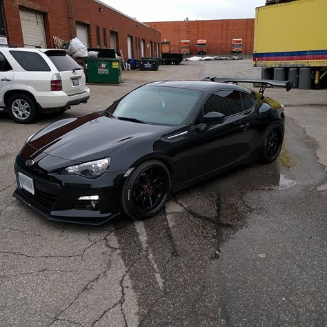 Modded blacked out brz with spoiler Modded Car Aesthetic, Car With Spoiler, Modded Brz Subaru, Subaru Brz Aesthetic, Black Brz Subaru, Gt86 Aesthetic, Subaru Sports Car, Cars With Spoilers, Brz Aesthetic