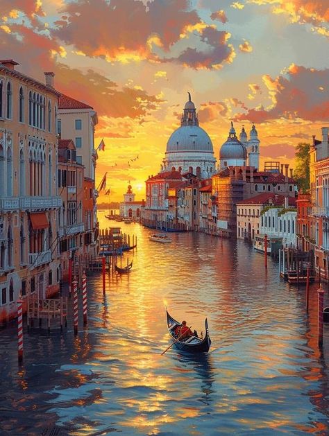 Venecia Aesthetic, Venice Illustration, Venice Italy Aesthetic, Venice Wallpaper, Italy Sketches, Venice Sunset, Venice Photos, Venice Painting, Italy Aesthetic