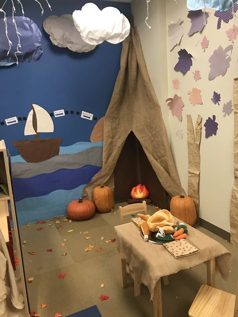 Thanksgiving dramatic play wheeler Fall Theme Dramatic Play Preschool, Thanksgiving Preschool Dramatic Play, Pilgrim Native American Preschool, Dramatic Play November, Fall Dramatic Play Ideas, November Dramatic Play Preschool, Thanksgiving Dramatic Play Preschool, November Dramatic Play, Pilgrims Preschool