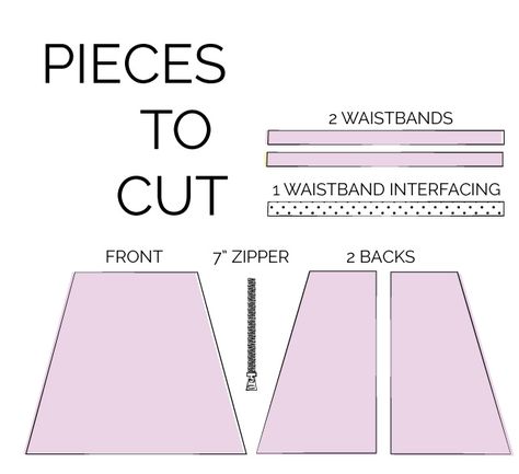 A-line skirt pattern with instructions. Interesting way to sew on waistband. Links to zipper tutorials. Aline Skirt Pattern, A Line Skirt Pattern, Skirt Pattern Easy, Diy Skirts, Zipper Tutorial, Skirt Pattern Free, Simple Skirt, Skirt Tutorial, Diy Skirt