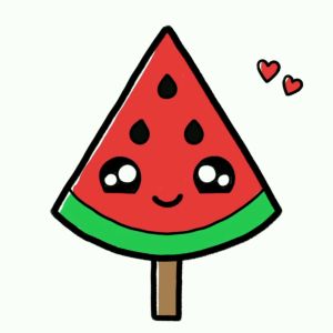 watermelon ice cream cartoon Watermelon Drawing For Kids, Ice Cream Drawing Easy, Sunflower Drawing Easy, Ice Cream Drawing, Ice Cream Easy, Watermelon Drawing, Cream Drawing, Draw Ice Cream, Drawing Easy Step By Step