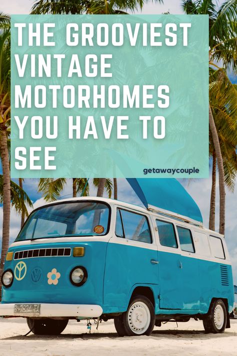 Vintage motorhomes are quickly becoming the go-to choice for those who want to experience life on the open road with a unique style. The Grooviest Vintage Motorhomes You Have to See Vintage Motorhome, Gmc Motorhome, Fifth Wheel Trailers, Vintage Rv, Rv Living Full Time, Experience Life, Rv Lifestyle, Camping Locations, Pop Up Camper