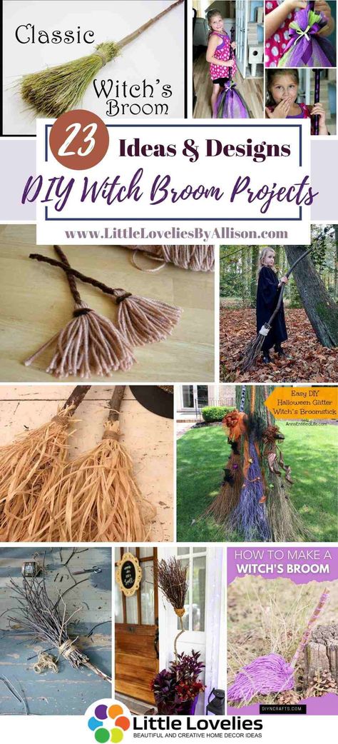 Witchy Broom Diy, Corn Broom Diy, Witches Besom Diy, How To Make Brooms, Diy Dollar Tree Witches Broom, Diy Besom How To Make, Make Witches Broom, How To Make A Besom Broom, How To Make A Broomstick