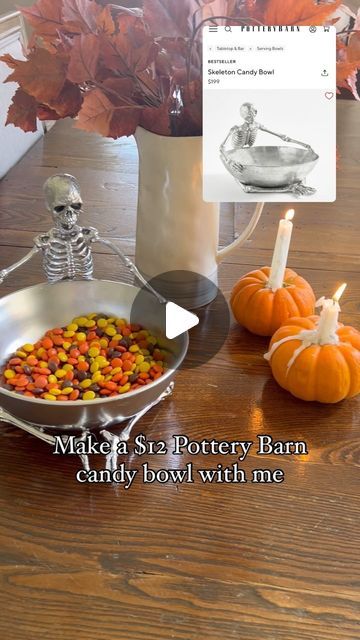 ALI NEILSON on Instagram: "$12 dollar Pottery Barn candy bowl dupe! 💀🍬 

#diy #halloweendiy #halloweendupe #dupe #holidaydupe #potterybarndiy #potterybarndupe #halloween #halloweendecor #halloweenspirit" Candy Bowl Ideas, Pottery Barn Diy, Halloween Candy Bowl, Bowl Ideas, Diy Bowl, Halloween 2024, Candy Bowl, Ideas Halloween, Halloween Candy