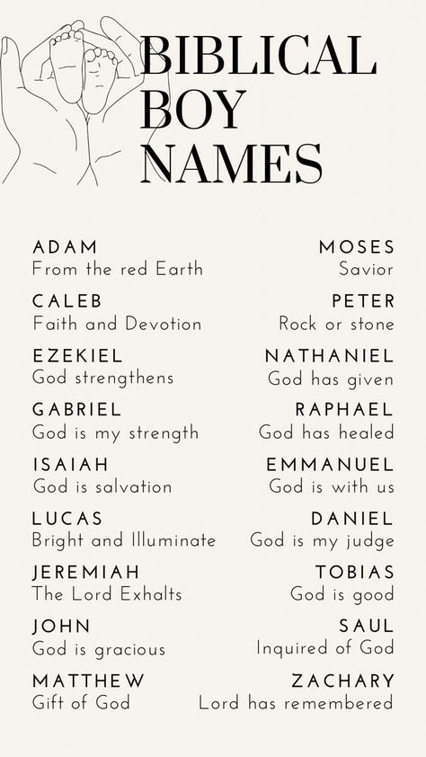 Bible Baby Names And Meanings, Jewish Boy Names, Biblical Boy Names With Meaning, Names With Biblical Meaning, Bible Names And Meanings, Bible Names For Boys, Christian Names With Meaning, Bible Boy Names, Page Name Ideas