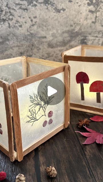 Alyssa Stokes on Instagram: "Winter Lanterns ✨  I created these simple nature lanterns using supplies I had around my house!   - 20 popsicle sticks - hot glue - watercolor (optional) - wax paper - leaves (or tissue paper) - candle wax - iron - battery candles   This project was time consuming but easy to execute. The most challenging part was assembling the sides at the end. I used a popsicle stick base and attached them there to make it more stable.  I am joining  #musingsofwinter winter 🌲 themed week  December 4th -8th.   Use the hashtag #musingsofwinter to join the fun with your own winter-themed crafts, recipes, photography, etc. And feel free to re-create what the hosts are up to! We’ll be showing some love to those who participate.   Meet the lovely hosts this time around. And keep Winter Solstice Lanterns, Winter Lantern Ideas, Winter Lanterns, Tissue Paper Candles, Wax Paper Crafts, Lantern Crafts For Kids, Popsicle House, Tissue Paper Lanterns, Lantern Crafts