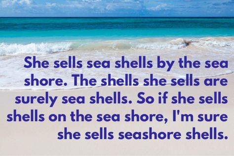 Say it 5 times fast without making any mistakes. 😂 She sells sea shells by the sea shore. The shells she sells are surely sea shells. So if she sells shells on the sea shore, I'm sure she sells seashore shells. Sally Sells Seashells By The Sea Shore, She Sells Seashells By The Seashore, Sea Shore Quotes, Seashells Quote, Healthy Natural Hair Growth, Tongue Twisters, She Sells Seashells, Healthy Natural Hair, English Language Teaching