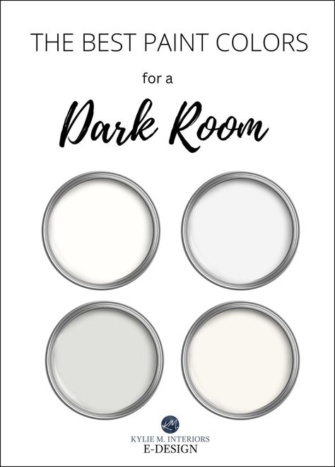 The 8 Best WHITE & OFF-WHITE Paint Colors for a Dark Room - Kylie M Interiors Off White Paint Colors, Basement Paint Colors, Cream Paint Colors, Best Gray Paint Color, Light Paint Colors, Warm Paint Colors, Blue Green Paints, Greige Paint Colors, Greige Paint