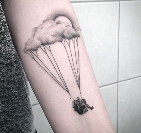 Parachute Small Tattoo For Men                                                                                                                                                                                 More Cool Simple Tattoos, Chic Bedrooms, Simple Tattoos For Guys, Forearm Tattoo Design, Simple Tattoo Designs, Inspiration Tattoos, Small Girl Tattoos, Small Tattoos Simple, Decor Videos