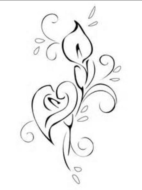 Lilly tat- but turn top lilly into shamrock Cala Lilies, Lillies Tattoo, Lily Tattoo Design, Lilies Drawing, Gardening Quotes, Petit Tattoo, Infinity Tattoos, Lily Tattoo, 3d Tattoos