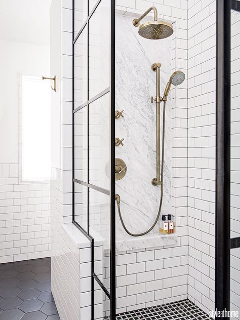 A Manhattan hotel-inspired bathroom with Insta-worthy charm | Style at Home Vogue Decor, Glam Bathroom, Manhattan Hotels, Mold In Bathroom, Gold Shower, Interior Minimalista, Bad Inspiration, Home Decor Bathroom, Home Luxury