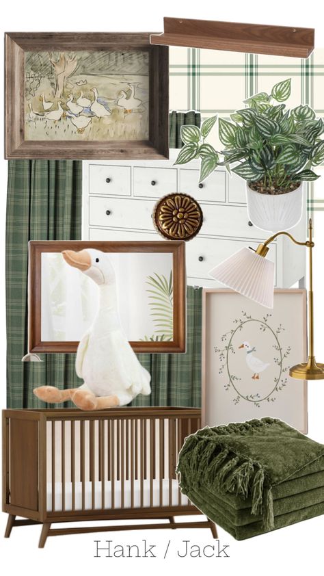 Nursery inspired with vintage masculine theme Boys Nursery Green, Boy Nursery Green, Vintage Baby Boy Nursery, Vintage Nursery Boy, Green Nursery Boy, Vintage Baby Girl Nursery, Nursery Green, Vintage Inspired Room, Plaid Nursery