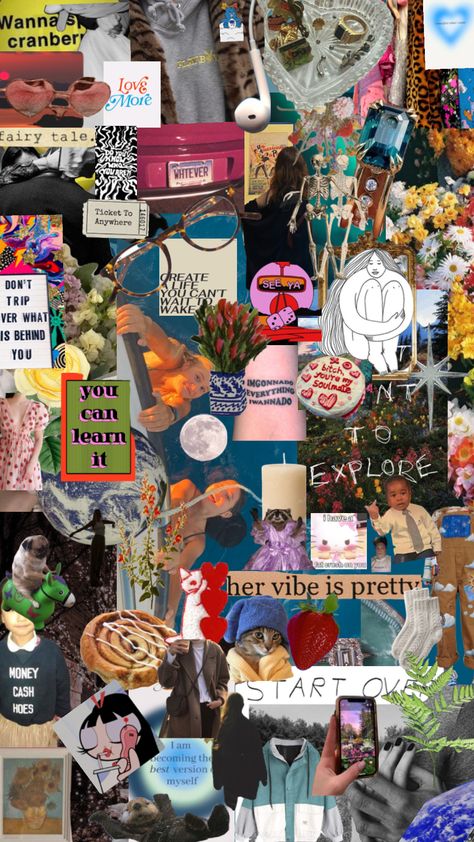 2023 mood board Encouraging Wallpaper, Art Mood Board, Mood Board Ideas, Board Collage, Summer Vision, Vision Board Collage, 2023 Mood, Halloween Wallpaper Backgrounds, Gcse Art Sketchbook