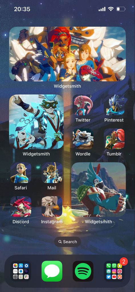 Zelda Homescreen, Wallpaper Ios, Phone Decor, Iphone Wallpaper Ios, Zelda Breath Of The Wild, Homescreen Ideas, Homescreen Layout, Legend Of Zelda Breath, Zelda Breath