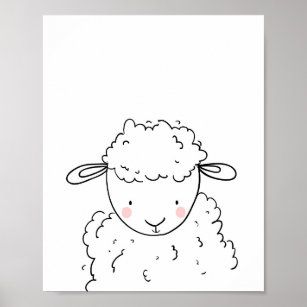 Sheep Farm Animal Nursery Lamb Wall Art Monochrome Nursey Art, Lamb Nursery, Farm Animal Nursery, Monochrome Decor, Monochrome Nursery, Safari Theme Nursery, Giraffe Nursery, Sheep Art, Woodland Animal Nursery