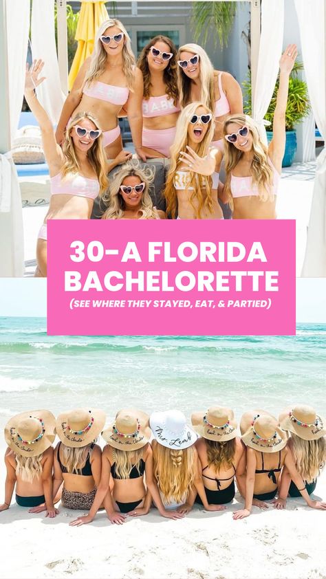 Gulf Shores Bachelorette Party, Beach Bachelorette Party Outfit, Bachlorette Party Outfits, Destin Bachelorette, Florida Bachelorette Party, 30a Bachelorette, Bachelorette Locations, Bachelorette Party Locations, Florida Bachelorette