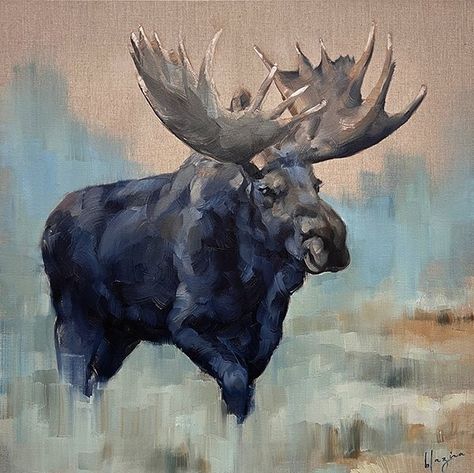 Work — Amber Blazina Fine Art Moose Painting, Art Animals, Arte Animal, Canadian Artists, Freelance Graphic Design, Wildlife Art, Decoration Christmas, Emerging Artists, Art And Architecture