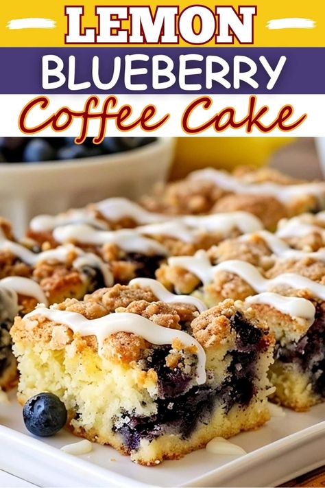 This moist and flavorful lemon blueberry coffee cake combines the perfect balance of tangy citrus, sweet berries, and a crunchy streusel topping. Coffee Cake With Crumb Topping, Dessert Blueberry, Blueberry Coffee Cake, Blueberry Coffee, Cake Coffee, Coffee Cake Recipe, Blueberry Desserts, Blueberry Cream Cheese, Recipe Breakfast