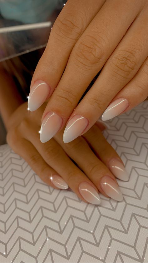 Almond nails, acrylic nails, ombre nails, ombre almond nails, summer nails, simple nails, cute nails, baby boomer nails, acrylic ombre nails, russian nails, cuticle care, #brendasbeautylounge #nails French Tip Ombre Almond Nails, Short Dip Nails Almond Shape, Almond Shape Nails Ombre, Almond Acrylic Ombre Nails, Ombre Nail Almond Shape, Acrylic Nail Designs French Tip Ideas Almond, Hombre Almond Nails, Ombré Nails Almond Shape, Summer Acrylic Nails Almond Ombre